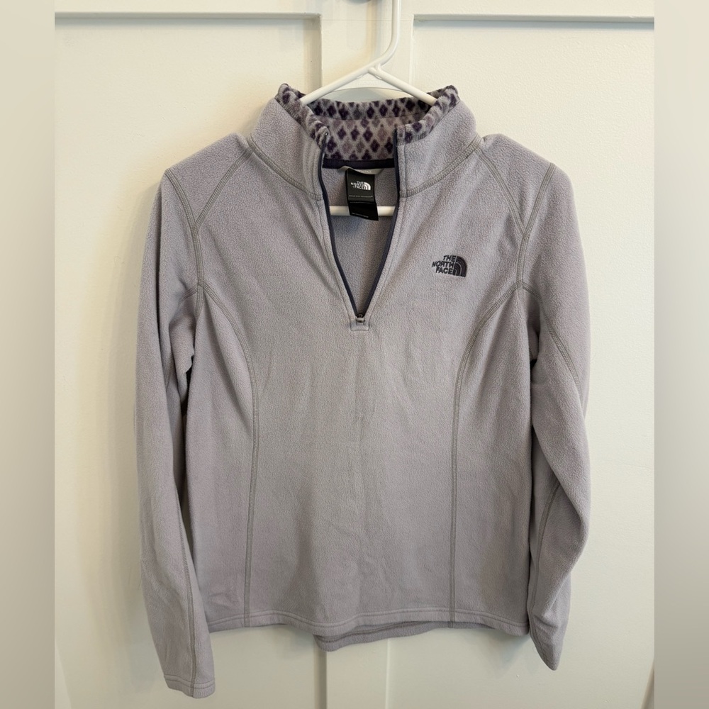Womens The North Face Purple Patterned Fleece Jacket